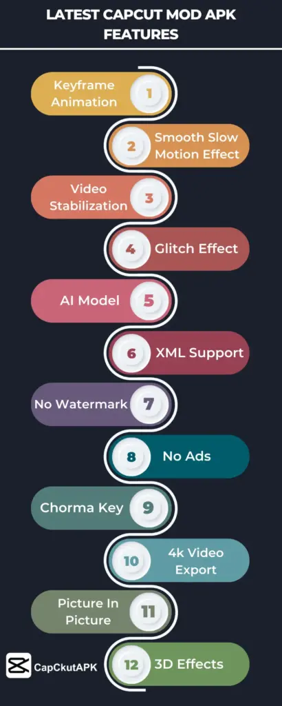 CapCut Pro APK Features Infographics
