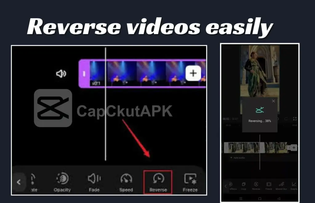 CapCut MOD APK Reverse Video Feature