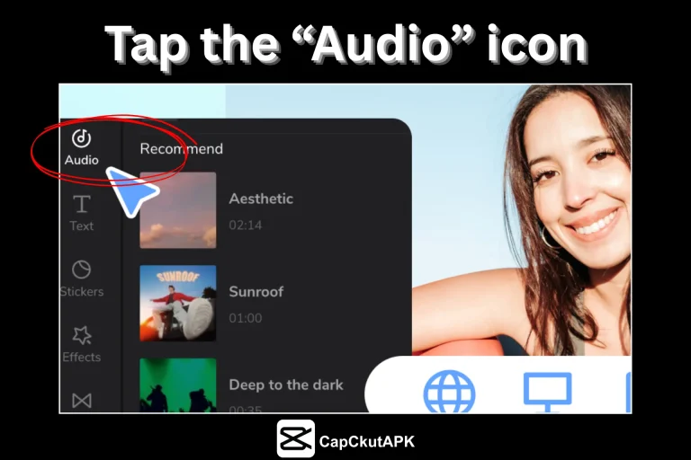 A Complete Guide to Add Music to Video in CapCut 3 Tap the “Audio” icon to explore sound options.